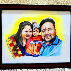 A perfect family moment captured in a custom color pencil sketch and framed for their home. I love creating these pieces that families can cherish forever.