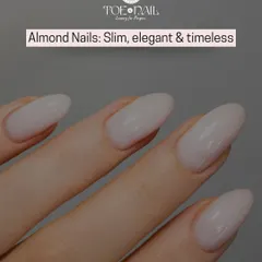 A classic and timeless look featuring a sheer, milky pink polish on beautifully shaped almond nails. This style is the essence of simple, natural elegance.