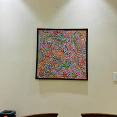 A straight-on shot of the 'It's all connected' framed canvas print. The high-resolution printing captures every tiny detail and color from the original artwork.