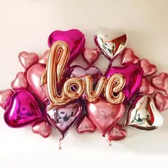 Say it with balloons. This "Love" balloon bouquet in shades of rose gold, pink, and silver is a beautiful way to express your feelings for an anniversary, Valentine's Day, or just because.