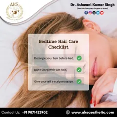 Good hair care habits are important for everyone. This simple bedtime checklist includes tips like detangling your hair, avoiding sleeping with wet hair, and gentle scalp massage to maintain hair health.