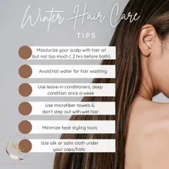 Winter air is dry and can make your hair brittle. My top winter hair care tips include using lukewarm water, applying oil for only two hours before washing, using leave-in conditioners, and protecting your hair under caps with a silk or satin cloth.