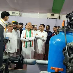 The Chief Minister of Rajasthan and other dignitaries observing our advanced irrigation systems. Their interest and appreciation for our 'Made in India' technology reinforces our commitment to agricultural innovation.