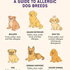 Some dog breeds are more prone to allergies than others. This guide lists common allergic breeds like Bulldogs and Golden Retrievers and their typical triggers, such as food, pollen, and dust.
