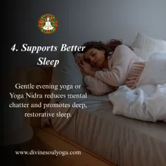 A gentle evening yoga practice or Yoga Nidra can significantly improve sleep quality. By reducing mental chatter, these practices promote deep, restorative rest, helping you wake up refreshed and revitalized.
