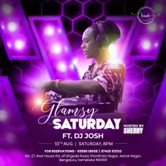 The official poster for 'Glamour Saturday' at Wasabi Lounge, where I played a mix of commercial and hip hop hits.