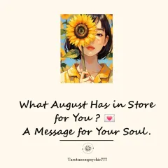 The cover for an interactive "Pick a Pile" reading, asking what the month of August has in store for your soul.