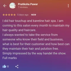 I am proud to have over 1750+ clients who trust me with their hair. This review mentions how I help maintain hair quality and protect it from pollution, which is a core part of my service philosophy.
