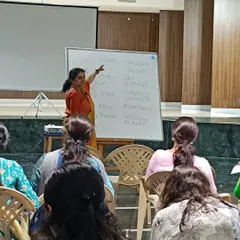During a workshop at Gopalan International School, I used a whiteboard to break down the core qualities of a storyteller, such as patience, focus, and wonder.