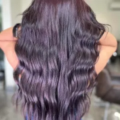 For those who love a pop of color, this dark lavender look is a real head-turner. We use high-quality pigments to create vibrant, lasting shades that express your unique style.