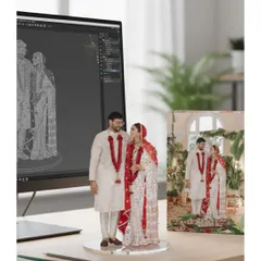 A traditional wedding day portrait transformed into a detailed 3D figure. We love helping our clients find new and innovative ways to preserve their memories.