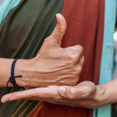 A close-up of the Shiva Mudra. If you are interested in learning more about asanas, pranayama, and mudras, you can find my class schedule and contact information here.