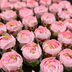 More of my signature Rose Rasmalai cupcakes, a popular choice for bulk orders for parties and events. The flavor is consistently a crowd-pleaser.
