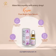 Glow like royalty with our Kesar Pure Bright Face Serum. This potent formula uses the power of saffron to increase skin brightness, even out skin tone, and provide anti-aging benefits.