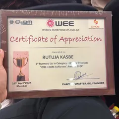 A close-up of my Certificate of Appreciation for being the 1st Runner's Up in the Beauty Products category. This keeps me motivated to keep growing and learning.