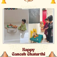 Our Ganesh Chaturthi celebrations included making offerings and creating art. These activities help children connect with the stories and traditions of the festival in a hands-on, meaningful way.