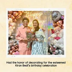 A milestone we are incredibly proud of: decorating for Kiran Bedi's birthday. Being trusted with celebrations for such respected figures is a testament to our team's hard work and dedication.