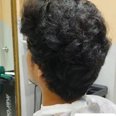 Another "before" angle, showing the hair from the back before the cut.