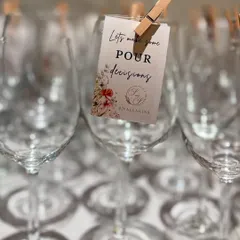 We believe in making every detail count, right down to these fun, custom glass tags. A little bit of wit and a personal touch go a long way in making your guests smile and creating great 'pour decisions'.