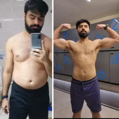 Hard work and dedication lead to big results. A look at my mentee's amazing transformation, showing significant fat loss and muscle definition. We're already planning to make the next year even bigger.
