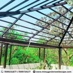 The completed metal frame of a gazebo, ready for the roofing to be installed. The clean lines and strong joints are a testament to the quality of my fabrication work.
