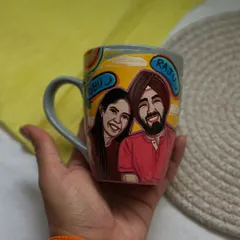 A perfect gift for a special couple. I painted their portraits on this mug in my signature expressive style, capturing their smiles and creating a keepsake they can use every day.