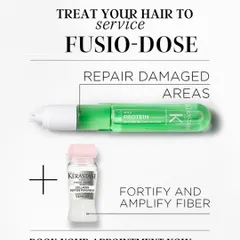 This is the magic of Kérastase Fusio-Dose. We combine a concentrated booster with a powerful concentrate to create a personalized hair remedy that works instantly to repair, fortify, and amplify your hair fiber.