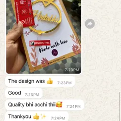 "The design was good, Quality bhi acchi thii." I'm so glad this customer was pleased with both the design and the quality of their topper.
