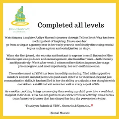 A parent's perspective on her daughter's transformative journey at Yellow Brick Way. She shares how our classes helped her daughter go from shy and hesitant to a confident, eloquent individual. This is why we do what we do.