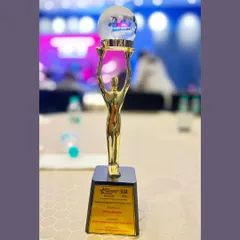 The award trophy itself, a symbol of my studio's commitment to creative and forward-thinking design.