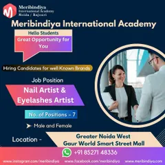 We help you find jobs that match your skills. This opening for Nail and Eyelash Artists in Greater Noida West is a great opportunity for students trained in multiple disciplines.