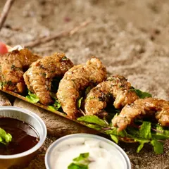 A close-up of the Butter Garlic Prawns, highlighting their juicy texture. I only use fresh, high-quality prawns to ensure the best taste.