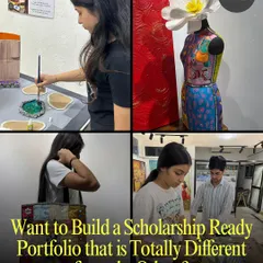 I help students create a portfolio that is completely different from the others. This collage shows the variety of work, from 3D models to fashion concepts, that my students produce for their college applications.