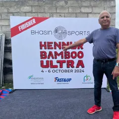 Me at the finish of the 50Km Hennur Bamboo Ultra. Ultra running has become a passion, a way to explore both the outer world and my inner strength. The feeling of accomplishment is immense.