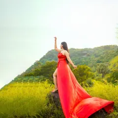 Capturing the power of a flowing red dress against the raw beauty of nature. This outdoor fashion shoot shows how we can create dramatic, queen-like moments anywhere.