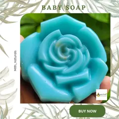A beautiful rose-shaped Baby Soap, made to be extra gentle for a little one's delicate skin. This soap was dispatched to a customer in Kerala. I take special care to ensure my baby products are the safest.
