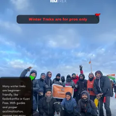 Myth: Winter treks are for pros only. Fact: Many winter treks like Kedarkantha are beginner-friendly. With our guides and proper acclimatization, anyone can enjoy them.