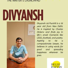 We nurture talent at every age. Meet Divyansh, a 16 year old from New Delhi who joined our program. The Writer's Launchpad provides a structured path for young poets to develop their skills and get published.