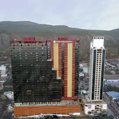 An aerial view of Rupa Renaissance in Navi Mumbai, a 1.8 million sq. ft. IT park designed for sustainability and efficiency. The project was built using composite steel construction to reduce costs and timelines while maximizing usable floor area for tenants.