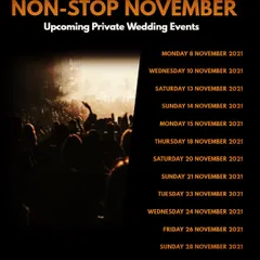 A look at a non-stop November schedule filled with private wedding events. Being in high demand is a testament to the trust my clients place in me.