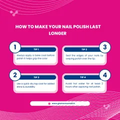 I teach my students how to help their clients' manicures last longer. This graphic shares four key tips, from applying a base coat to sealing the edges.