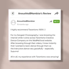 We are so happy that Anoushka had an amazing experience with us. Our goal is to make every instructor graceful, professional, and a joy to learn from.