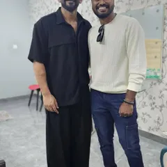 With the talented actor Dhananjaya, also known as Daali. It's always a pleasure to collaborate with him.