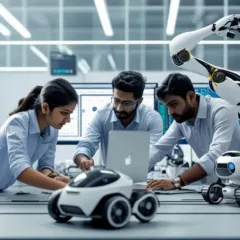 Our workshops create a collaborative, hands-on environment where you can work with a team to build and program robots. Here, you'll get to use industry-grade tools and learn from peers, turning complex AI concepts into working prototypes.