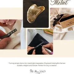 I love turning simple metal items into meaningful keepsakes. Engraved metal gifts, like this Kansa Gua Sha tool or tie clip, are durable, elegant, and perfect for any occasion.