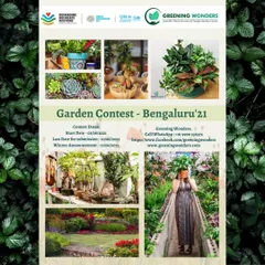 To celebrate World Environment Day 2021, we hosted the Garden Contest Bengaluru '21. This poster details the categories and rules, encouraging our community to share their beautiful green spaces.