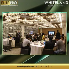 A wide shot of the packed room at our exclusive property event for Whiteland Corporation. The high attendance reflects the strong interest in the premium projects we present.