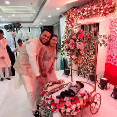 Welcoming the newest family member during a beautiful Naamkaran, or naming ceremony. It’s an honor to host these special events and help introduce the baby to the world.