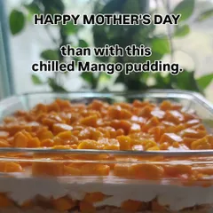 Nothing says summer like my chilled mango pudding. I make it with a creamy base, a biscuit crumble, and lots of fresh, sweet mango chunks. It's a refreshing single-serving dessert perfect for beating the heat or celebrating Mother's Day.