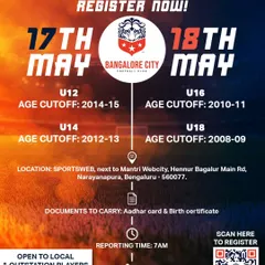 Get ready for our main trial dates. This graphic outlines the specific dates, age cutoffs, and required documents for our U12, U14, U16, and U18 trials.